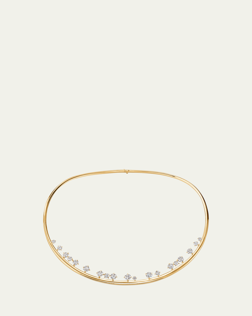 Barre Floating Diamond Choker in 18K Yellow Gold, 15.5"L